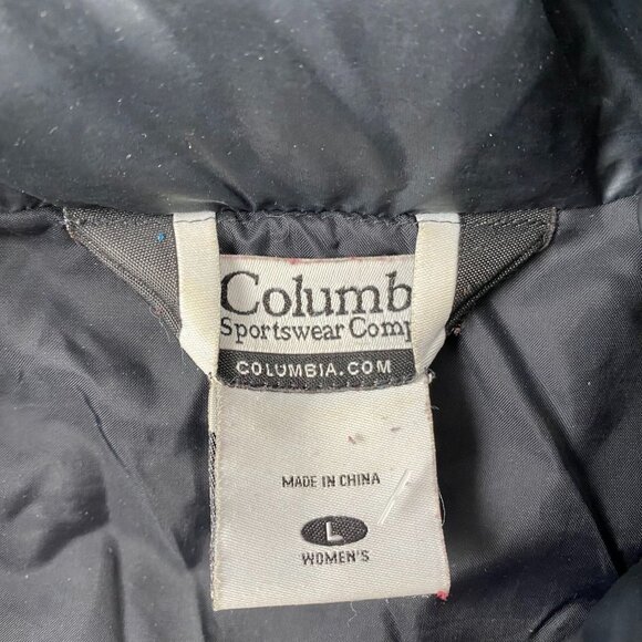 Columbia Womens Black Puffer Jacket Large 80% Duck Down 20% Feathers wl5066 - Picture 4 of 13